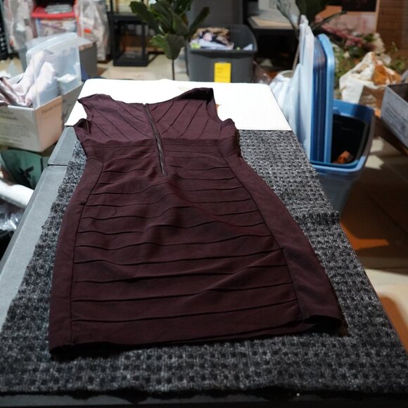 I.N.C. International Concepts Eggplant Brown Bandage Dress L - Picture 8 of 9